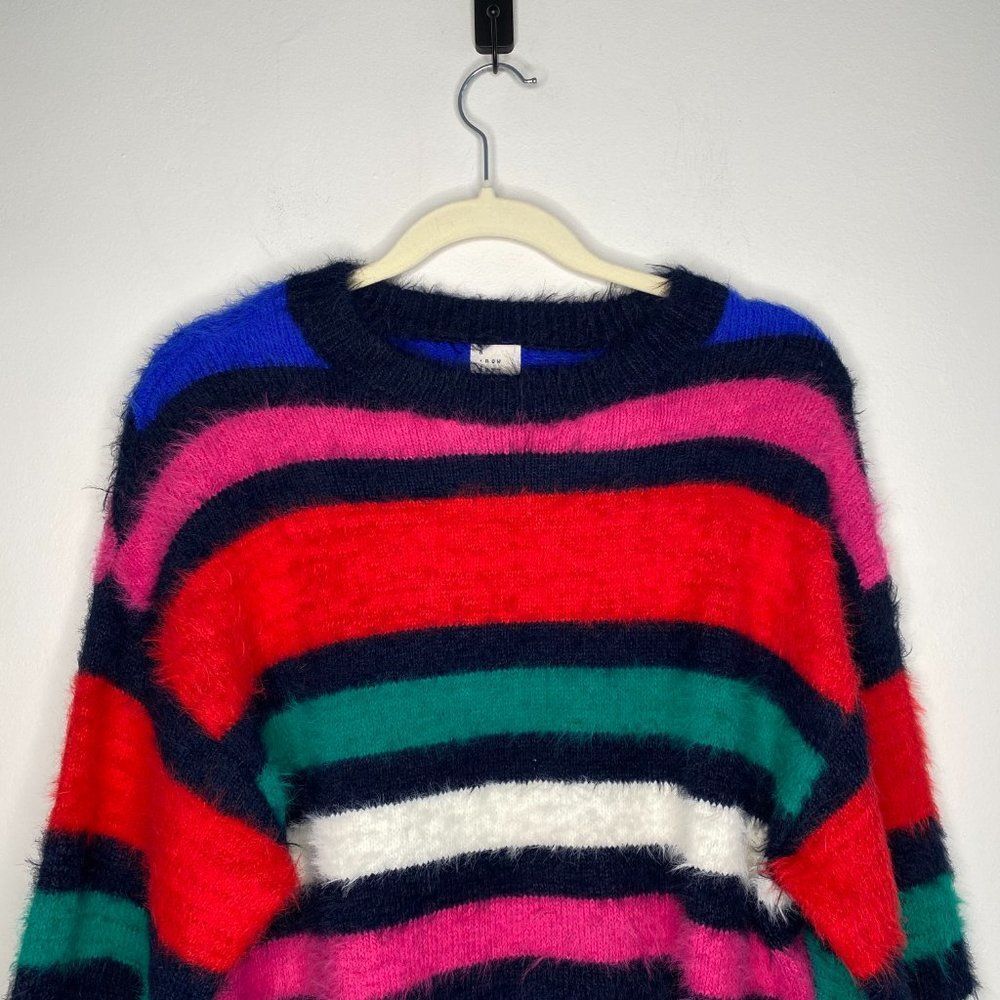 A NEW DAY Multi-coloured Striped Fuzzy Sweater | Size: S - Picture 2 of 4